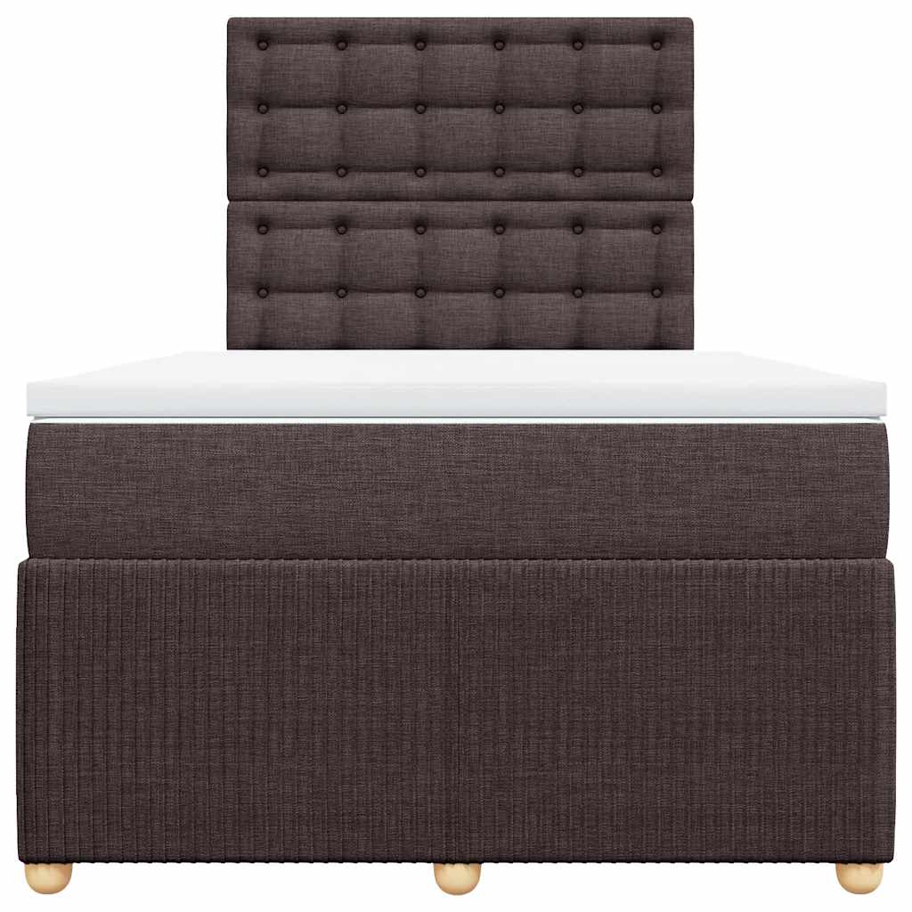 Boxspring met matras stof donkerbruin 120x200 cm