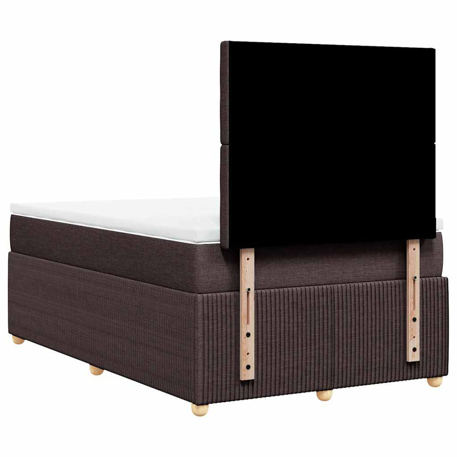 Boxspring met matras stof donkerbruin 120x200 cm