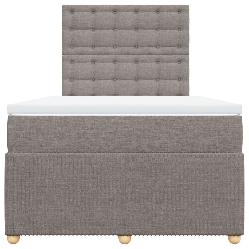 Boxspring met matras stof taupe 120x200 cm