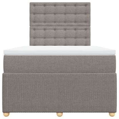 Boxspring met matras stof taupe 120x200 cm