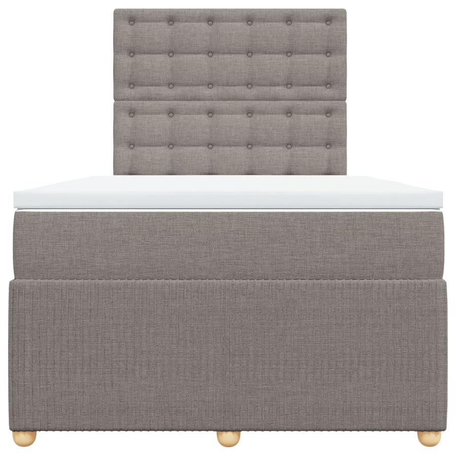 Boxspring met matras stof taupe 120x200 cm