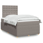Box spring with mattress fabric taupe 120x200 cm