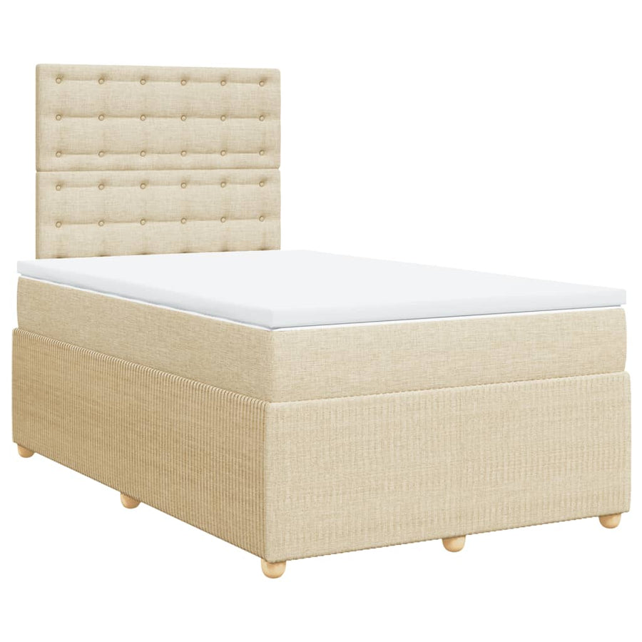 Boxspring met matras stof crèmekleurig 120x200 cm