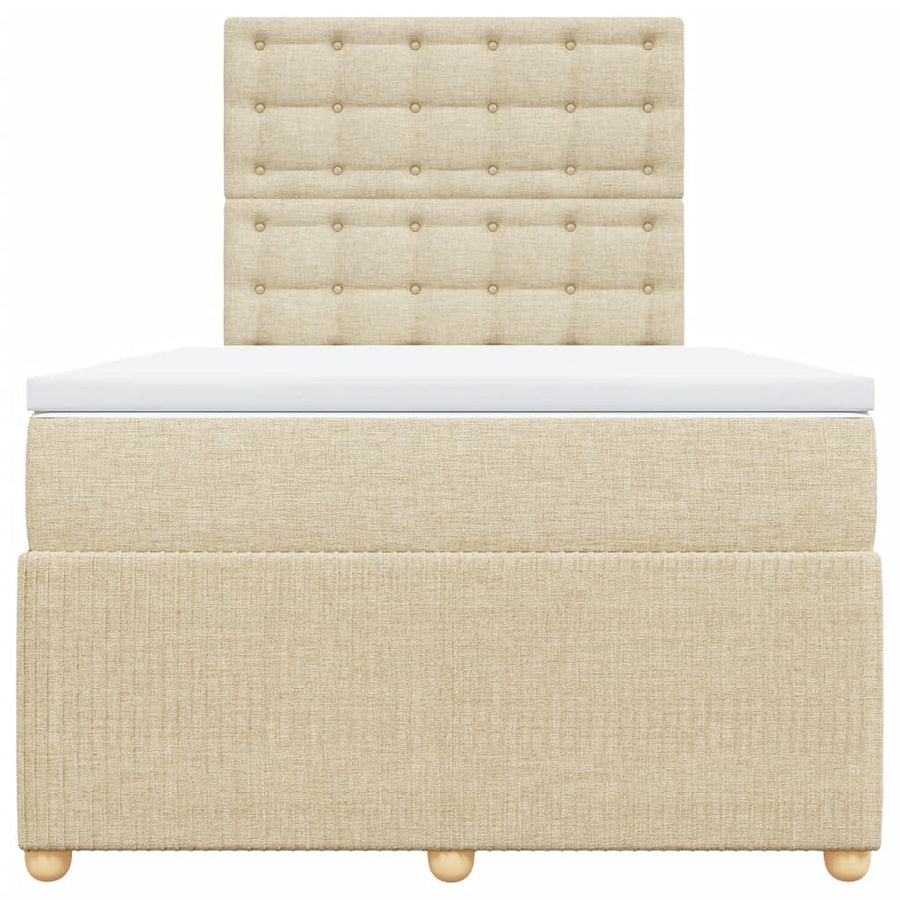 Boxspring met matras stof crèmekleurig 120x200 cm