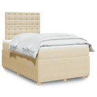 Boxspring met matras 120x200 cm crèmekleurig