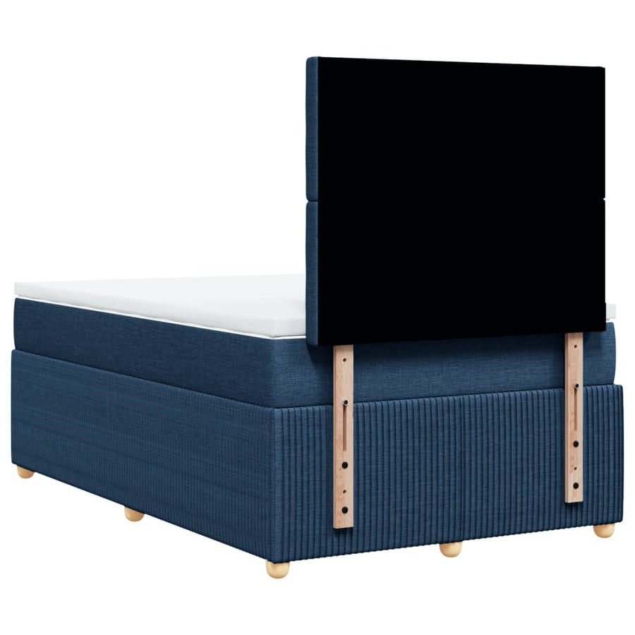 Boxspring met matras stof blauw 120x200 cm