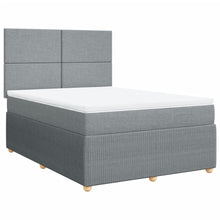 Boxspring met matras stof lichtgrijs 140x190 cm