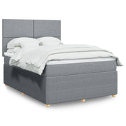 Boxspring 140x190 cm lichtgrijs met matras