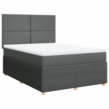 Boxspring met matras stof donkergrijs 140x190 cm