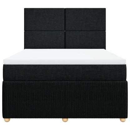 Boxspring met matras stof zwart 140x190 cm