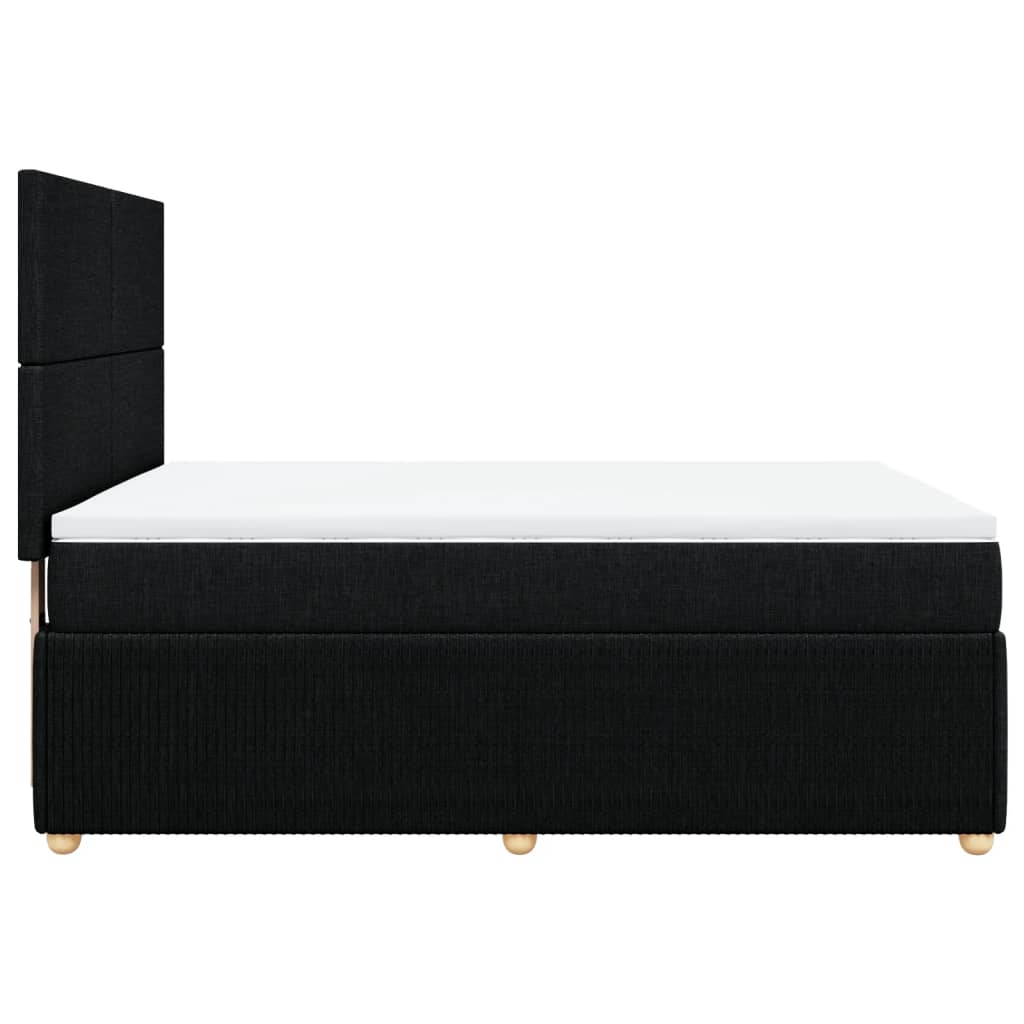 Boxspring met matras stof zwart 140x190 cm