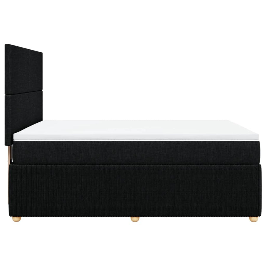 Boxspring met matras stof zwart 140x190 cm