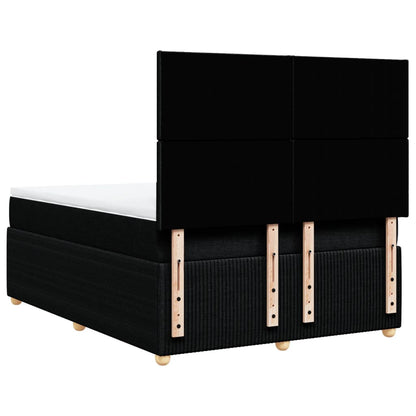 Boxspring met matras stof zwart 140x190 cm