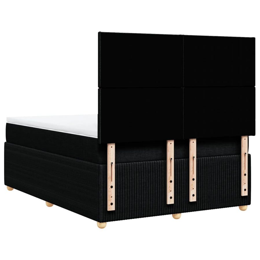 Boxspring met matras stof zwart 140x190 cm