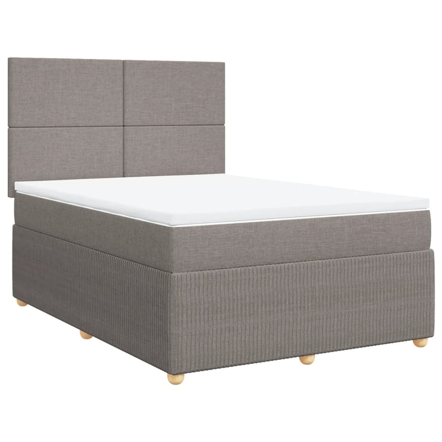 Boxspring met matras stof taupe 140x190 cm