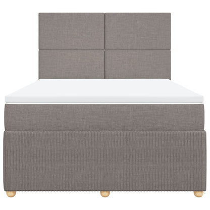 Boxspring met matras stof taupe 140x190 cm