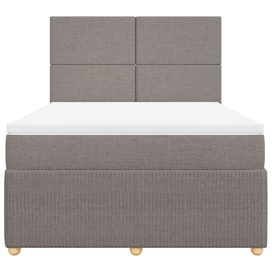 Boxspring met matras stof taupe 140x190 cm