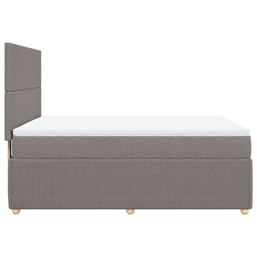 Boxspring met matras stof taupe 140x190 cm