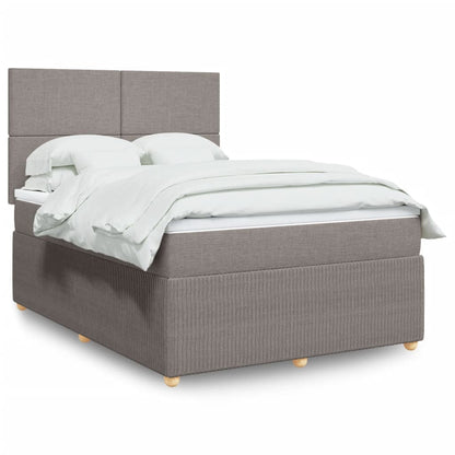 Boxspring met matras stof taupe 140x190 cm