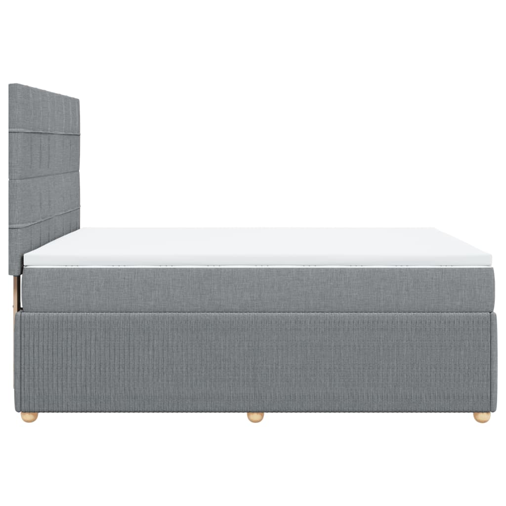 Boxspring met matras stof lichtgrijs 140x190 cm