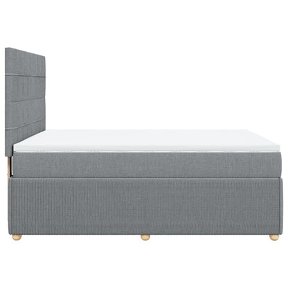 Boxspring met matras stof lichtgrijs 140x190 cm