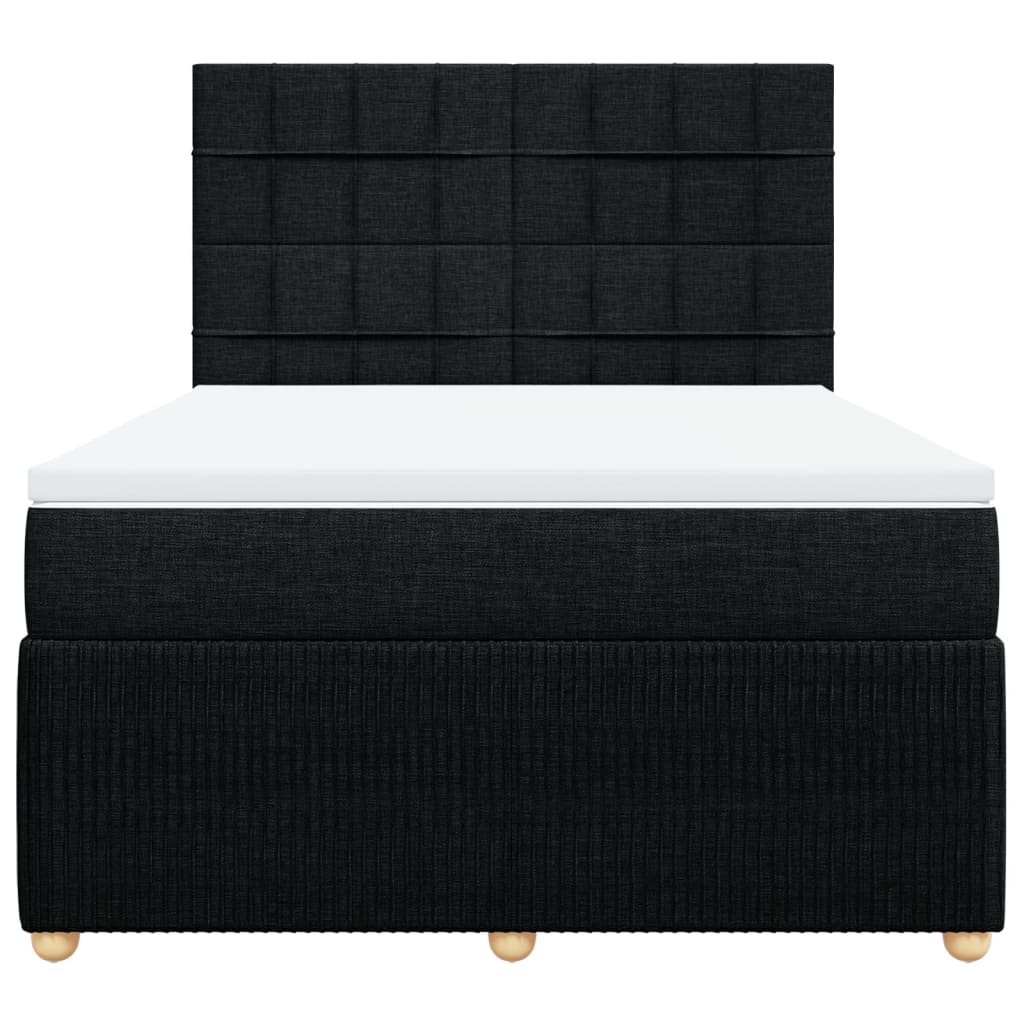 Boxspring met matras stof zwart 140x190 cm