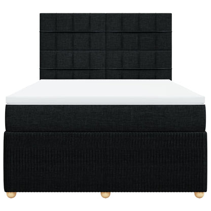 Boxspring met matras stof zwart 140x190 cm
