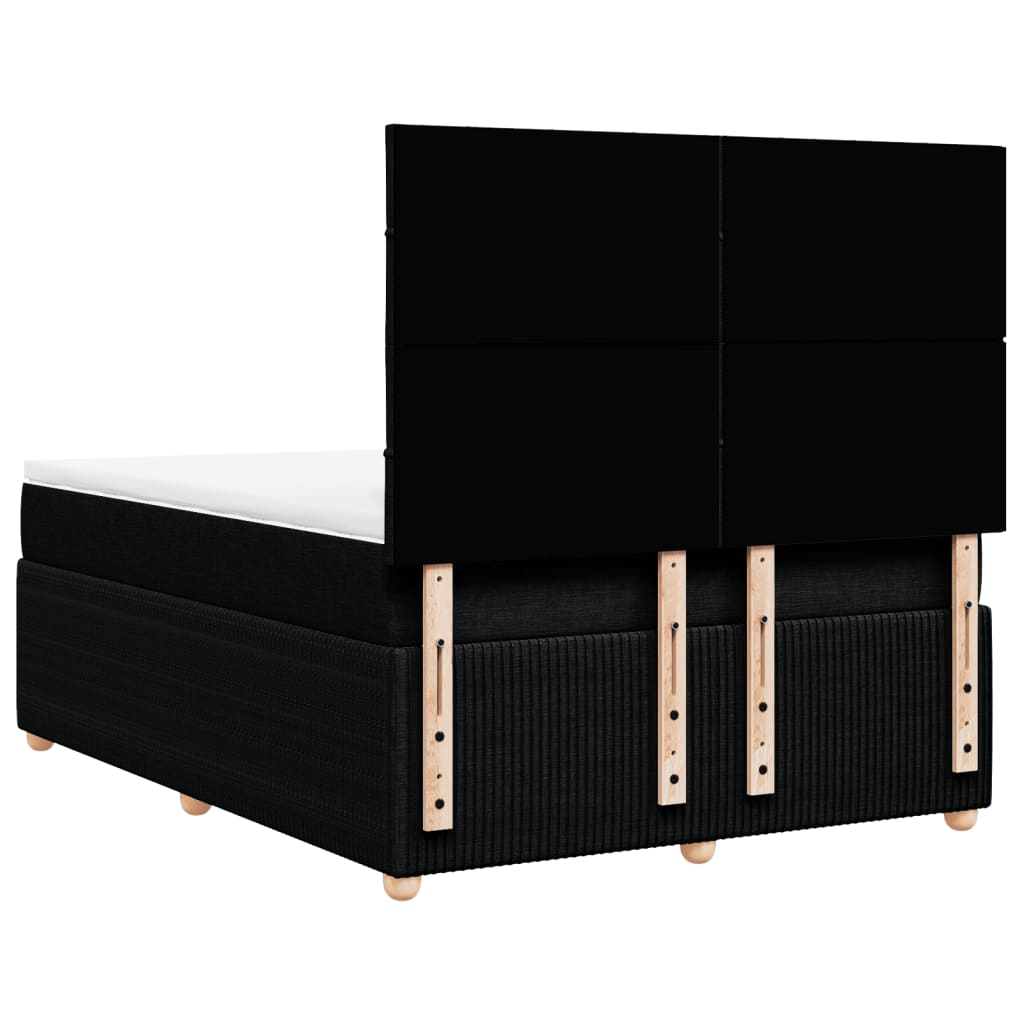 Boxspring met matras stof zwart 140x190 cm