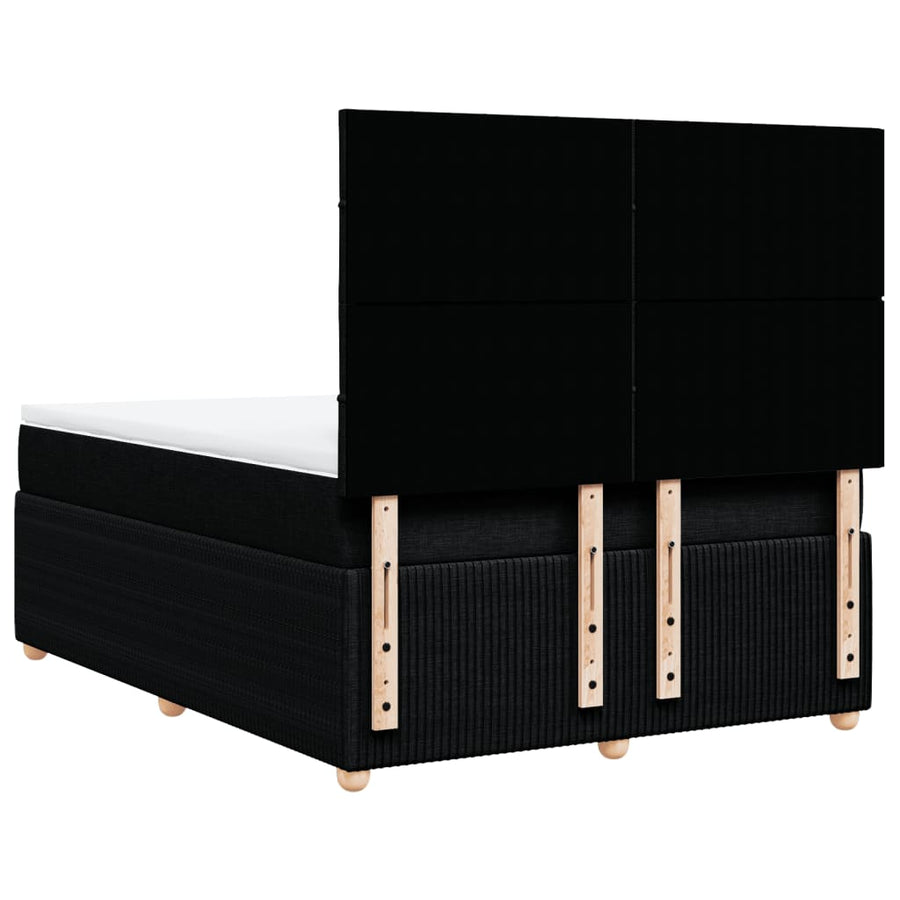 Boxspring met matras stof zwart 140x190 cm
