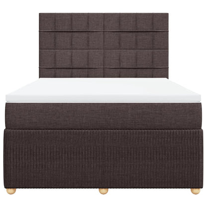 Boxspring met matras stof donkerbruin 140x190 cm