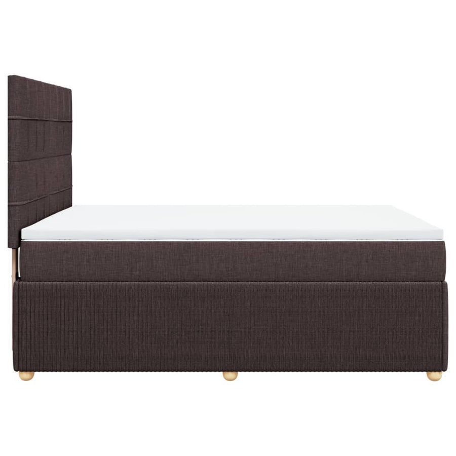Boxspring met matras stof donkerbruin 140x190 cm