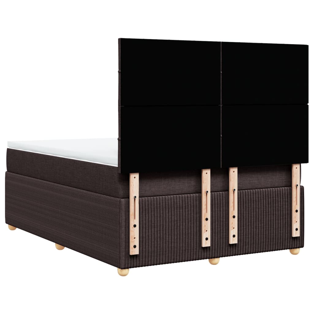 Boxspring met matras stof donkerbruin 140x190 cm