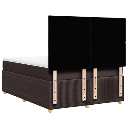 Boxspring met matras stof donkerbruin 140x190 cm