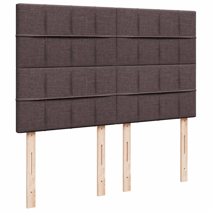 Boxspring met matras stof donkerbruin 140x190 cm