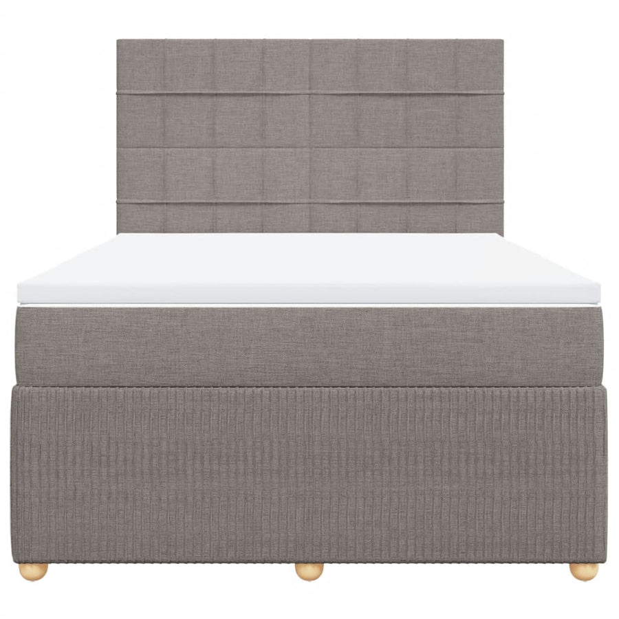Boxspring met matras stof taupe 140x190 cm