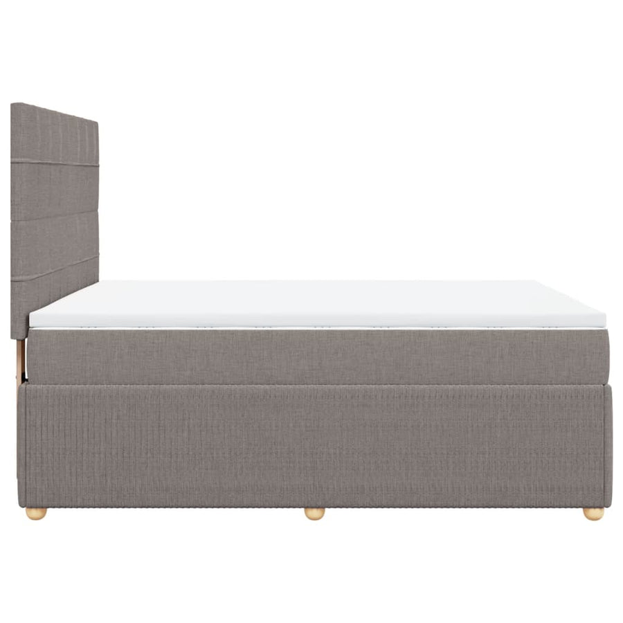Boxspring met matras stof taupe 140x190 cm