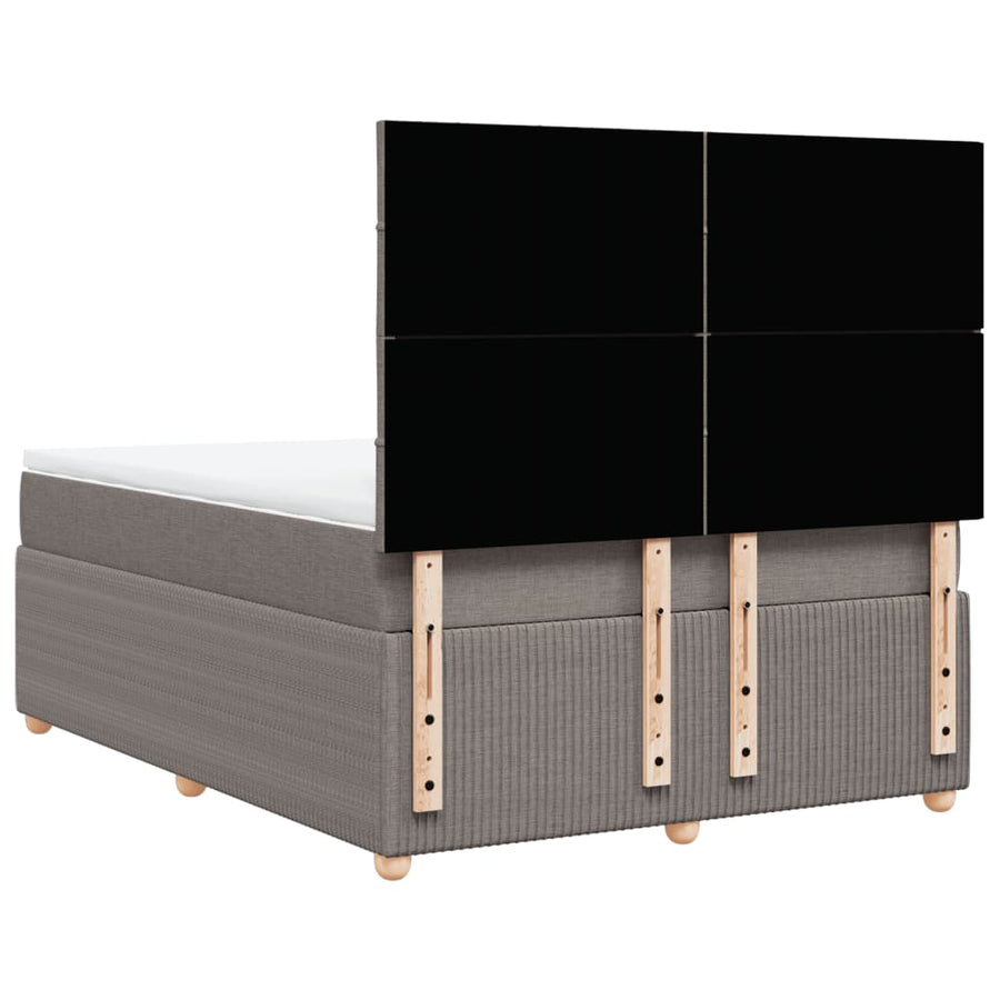 Boxspring met matras stof taupe 140x190 cm