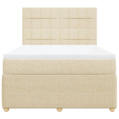 Boxspring met matras stof crèmekleurig 140x190 cm