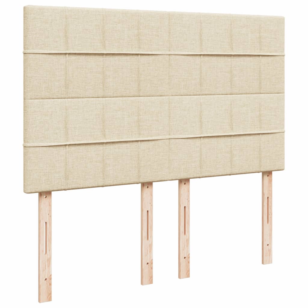 Boxspring met matras stof crèmekleurig 140x190 cm