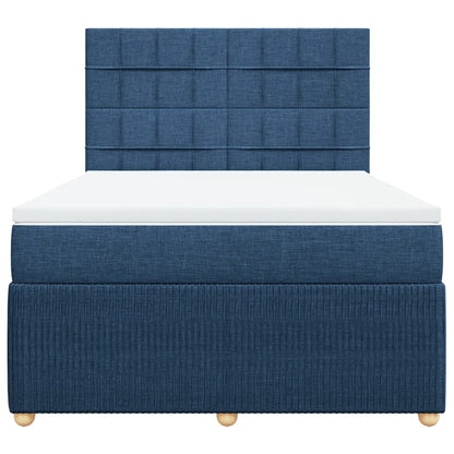 Boxspring met matras stof blauw 140x190 cm