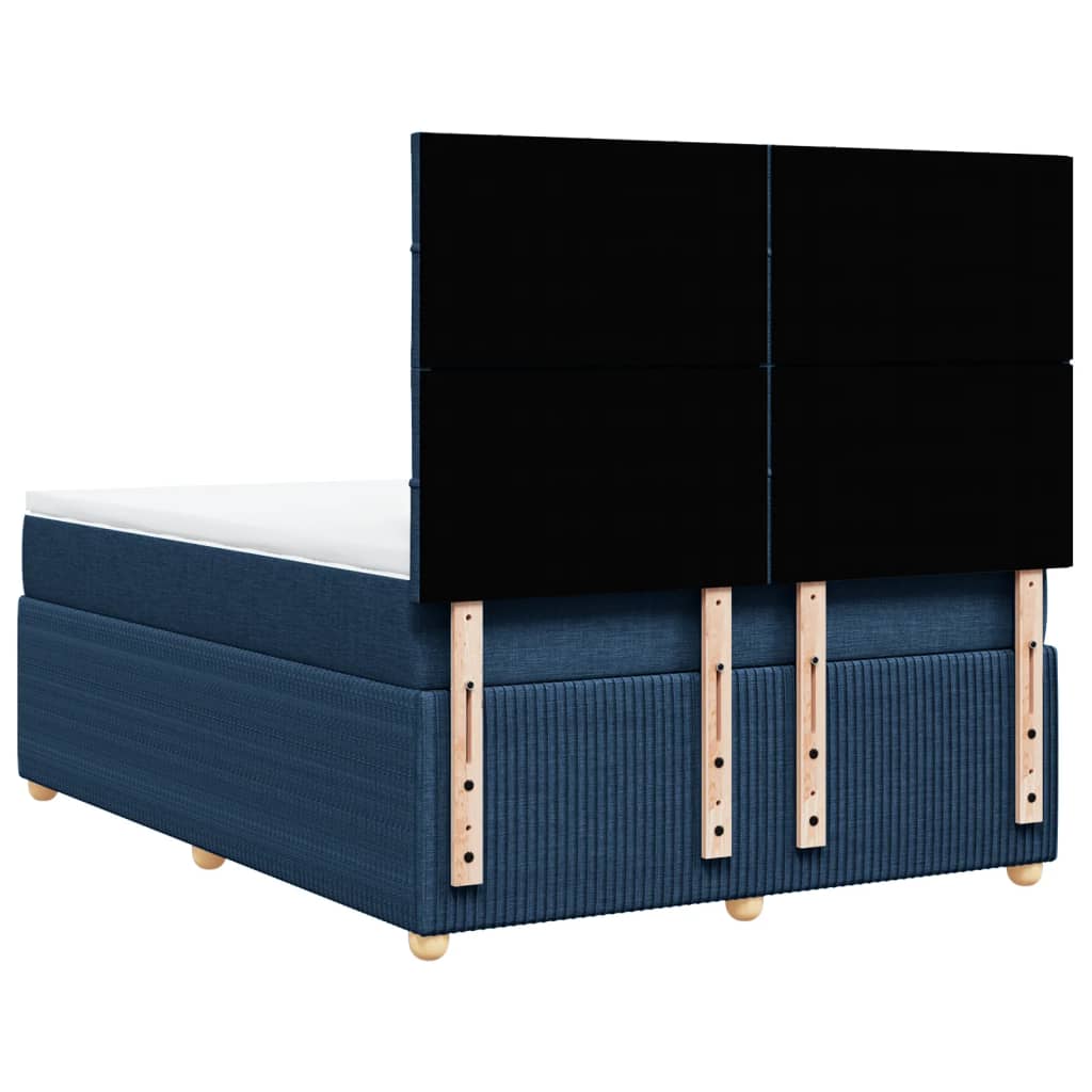 Boxspring met matras stof blauw 140x190 cm