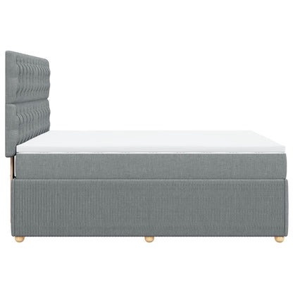 Boxspring met matras stof lichtgrijs 140x190 cm