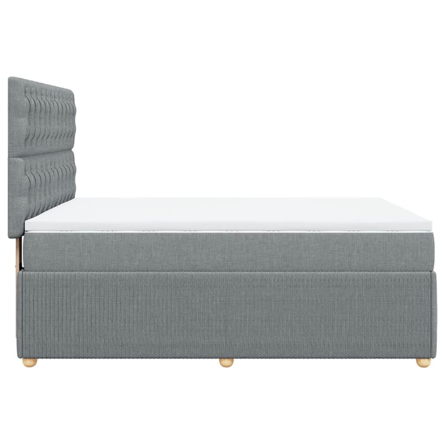Boxspring met matras stof lichtgrijs 140x190 cm