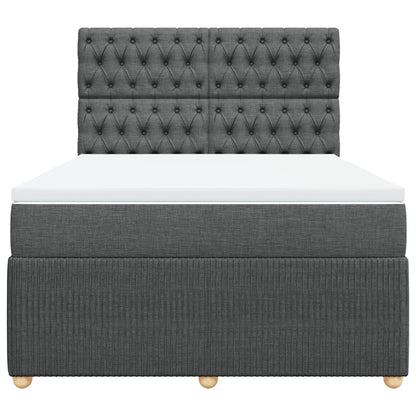 Boxspring met matras stof donkergrijs 140x190 cm