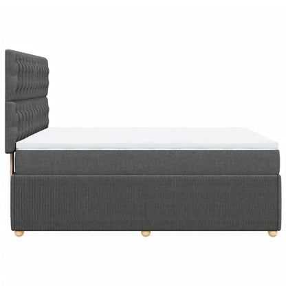 Boxspring met matras stof donkergrijs 140x190 cm