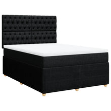 Boxspring met matras stof zwart 140x190 cm