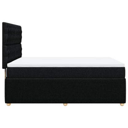 Boxspring met matras stof zwart 140x190 cm