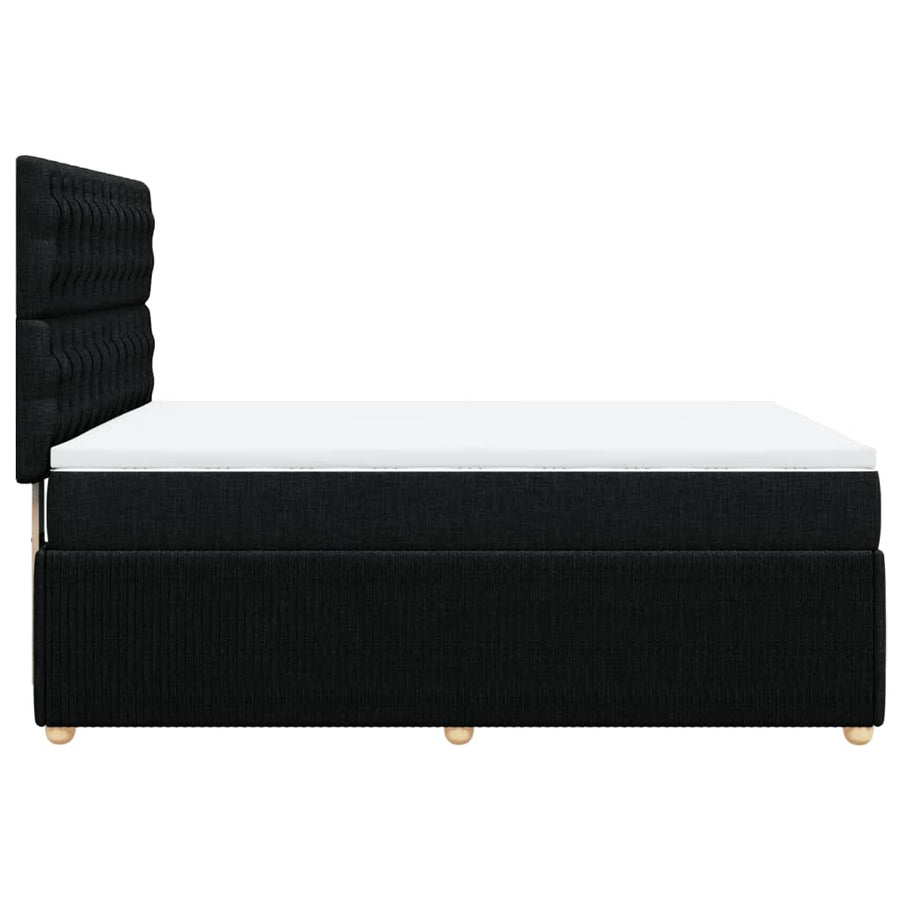 Boxspring met matras stof zwart 140x190 cm