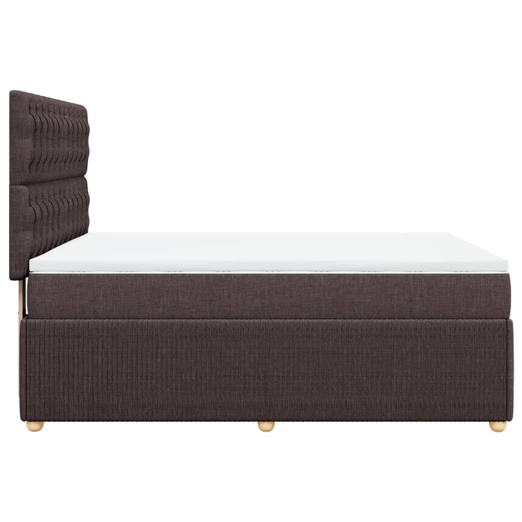 Boxspring met matras stof donkerbruin 140x190 cm