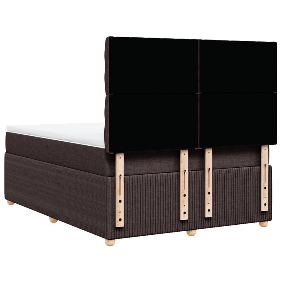 Boxspring met matras stof donkerbruin 140x190 cm